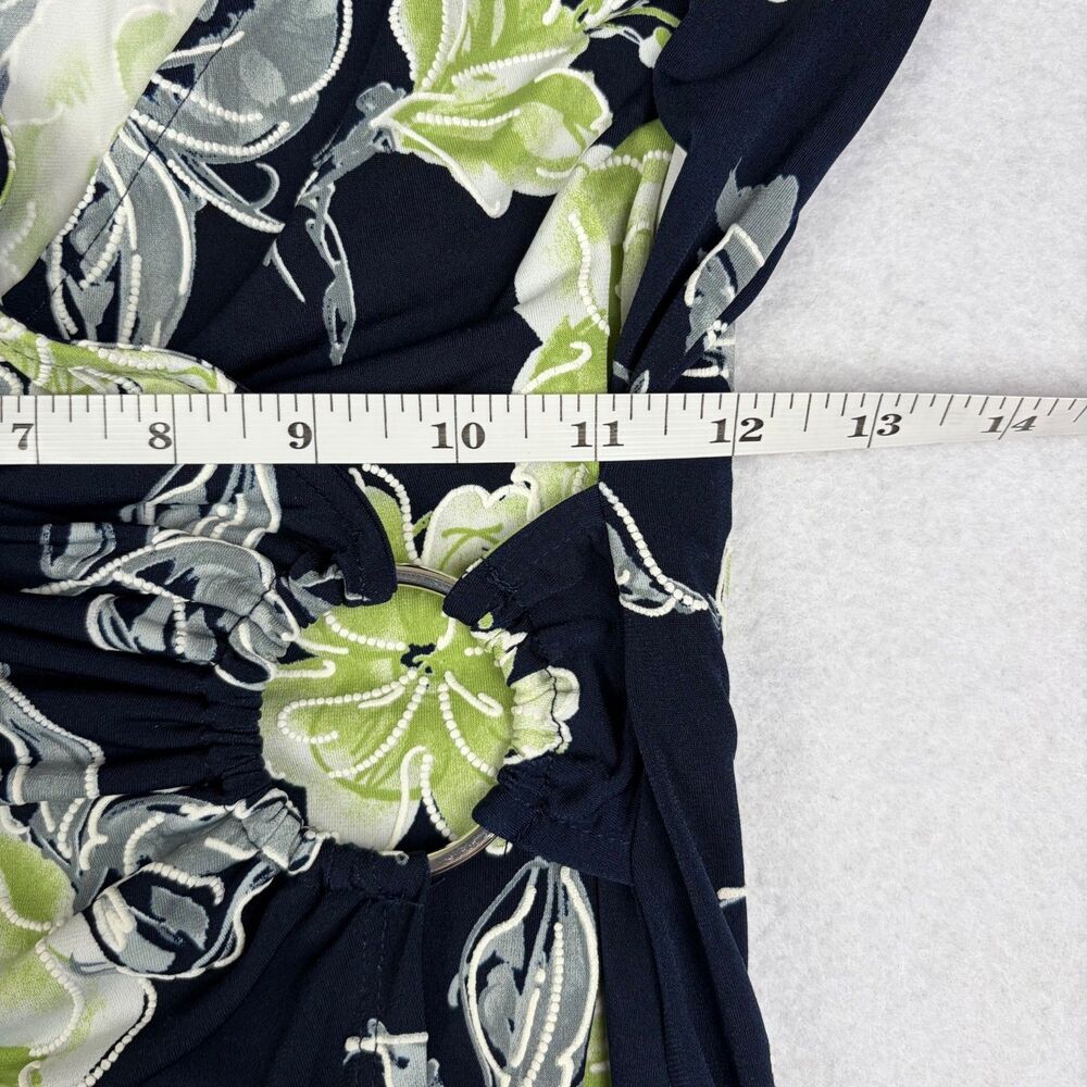 Shelby & Palmer Floral Wrap Dress Women's S Navy Green Midi Summer Wedding Party - Picture 9 of 11